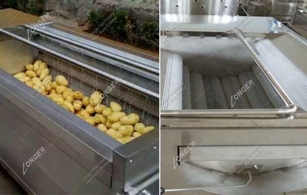 Brush Potato Washing And Peeling Machine